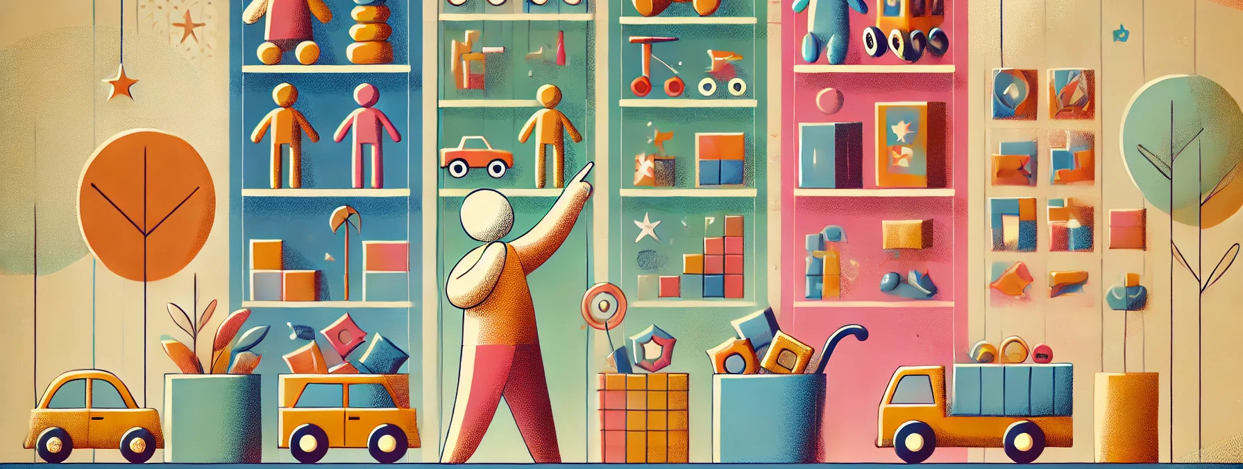 AI-generated choosing a toy